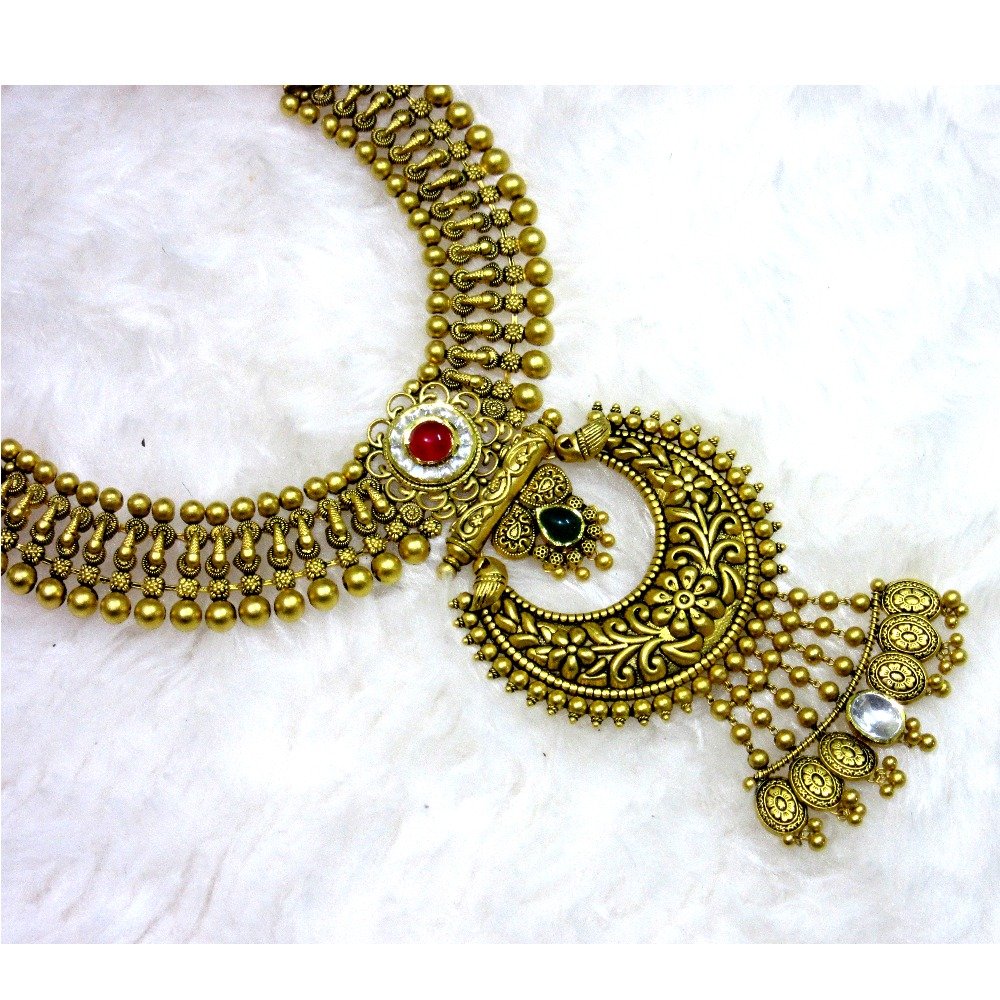 22k gold jadtar oxidized dulhan set