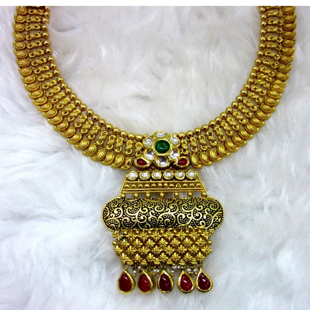 gold 22k hm916 ethical jadtar necklace