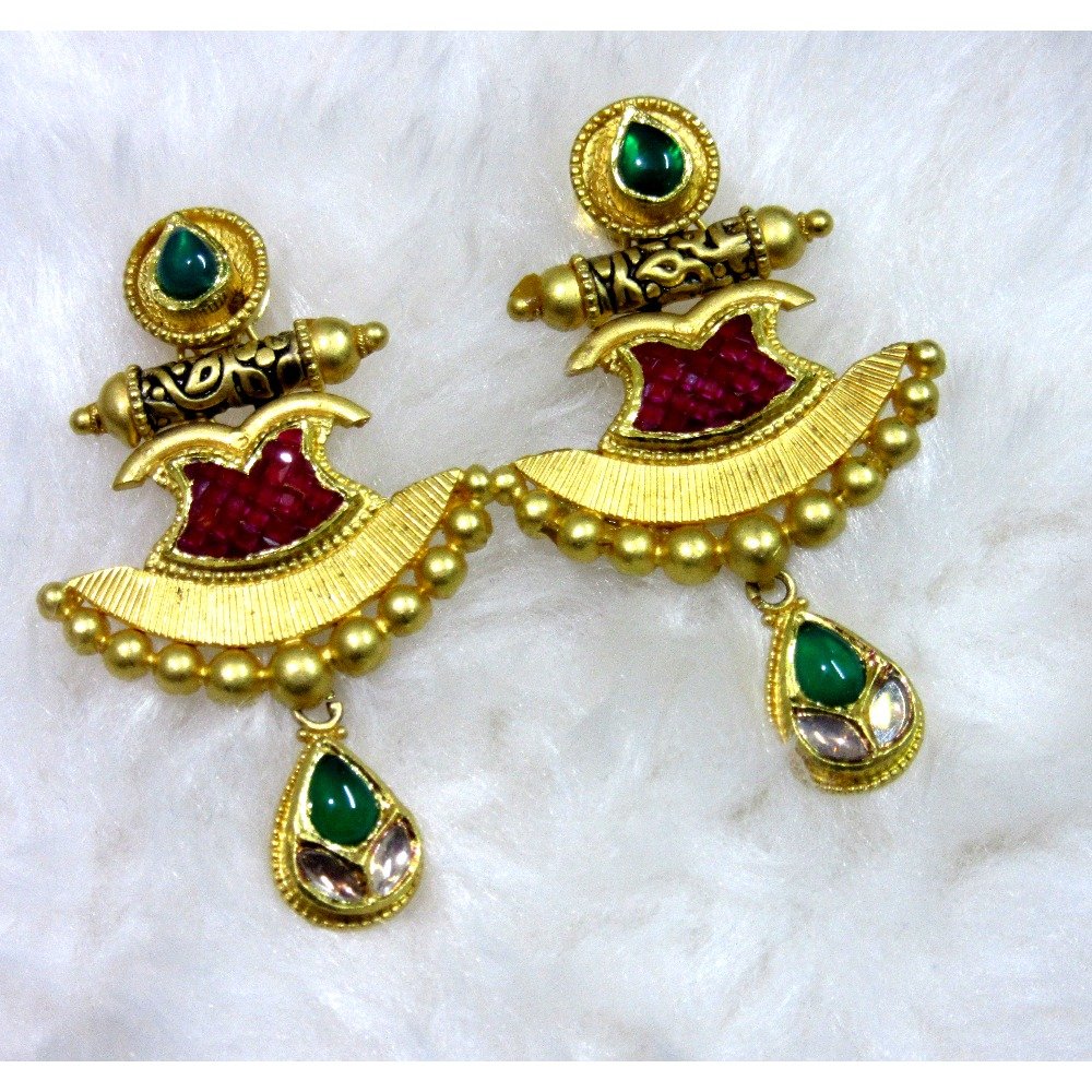 22k semi kundan stone classy set