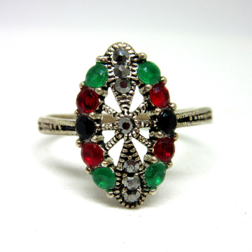 Silver 925 colorful multicolor diamond ring sr925-... by 