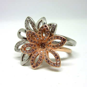 Silver 925 2 in 1 rose gold polis flower shape rin... by 