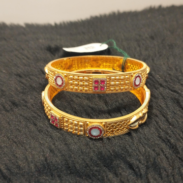 22K Gold Stylish Jadtar Kada by 