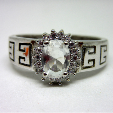 Silver 925 single oval shape stone ring sr925-50 by 