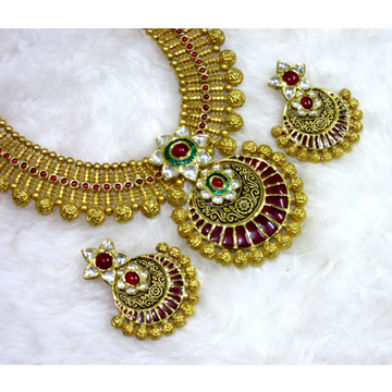 22k 916 heavy colorful jadtar set by 