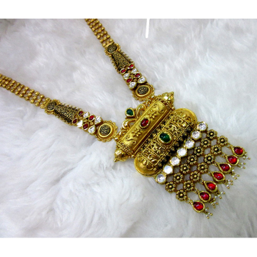 gold antique 22k designer unique bridal long neckl... by 