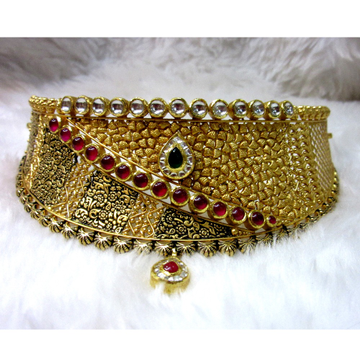 Gold 22k Hm916 Asymmetrical Antique Jadtar Necklac... by 