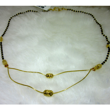 Gold Double Line Verticlr Mangalsutra Dokiya by 