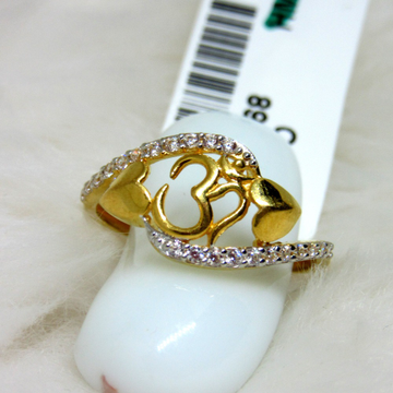 Gold om diamond ring by 