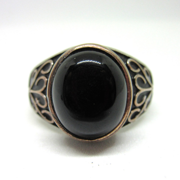 Silver 925 black stone oxidised ring for gents sr9... by 