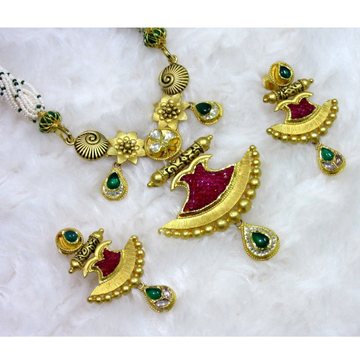 22k semi kundan stone classy set by 