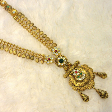 Gold 22k 916 long jadtar set by 