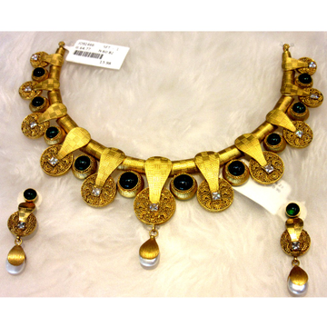 Gold 22k hm916 colorful western designer necklace... by 