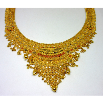 gold 22k hm916 culcutti short necklace set by 