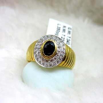 Gold Black Stone Gents Ring by 