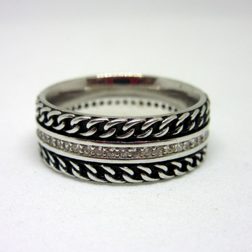 925 silver black & white band sr925-76 by 