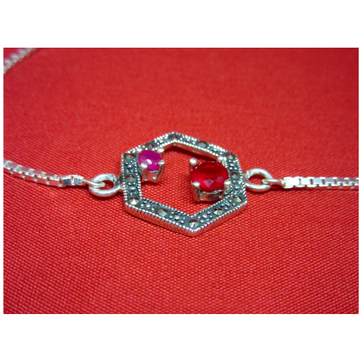 Silver 925 classic design red stone bracelet sb925... by 