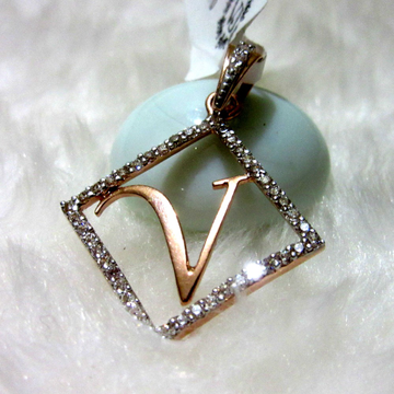 Amazing Rosegold V letter Designer pendant by 