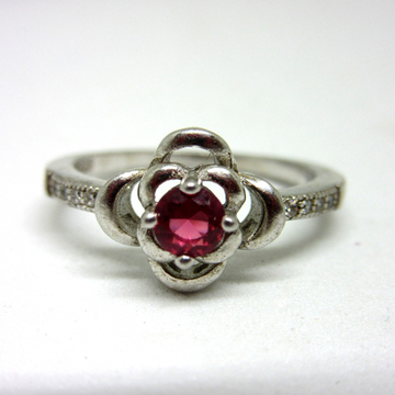 Silver 925 pink stone classic ring sr925-121 by 