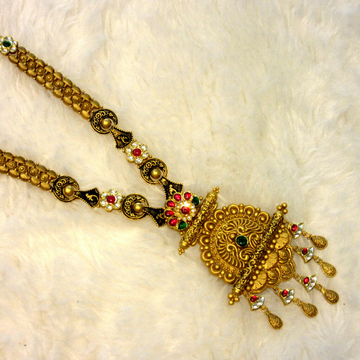 Gold 22k Antique Long Jadtar Set by 