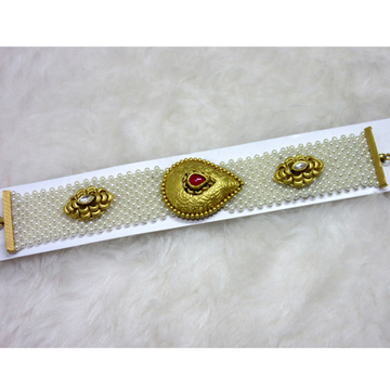 gold antique jadtar moti chadar designer bracelet by 