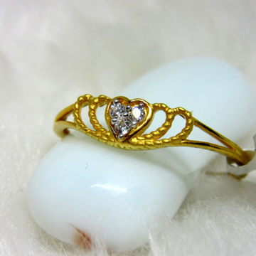 Gold lite weight heart ring by 