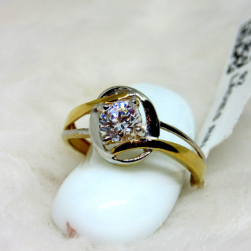 Gold single stone ring by 