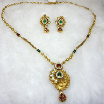 Antique gold 22k hm916 chain pendant set by 