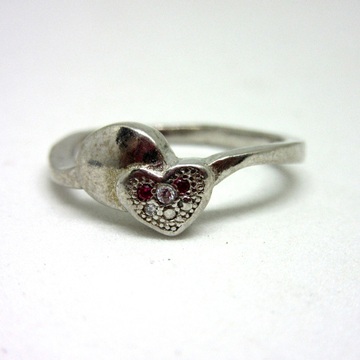 Silver 925 heart shape ring sr925-92 by 