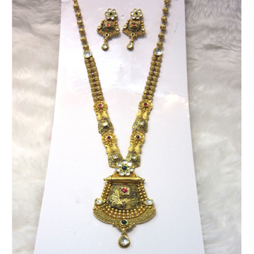 Antique oxidised long jadtar neckwear set by 