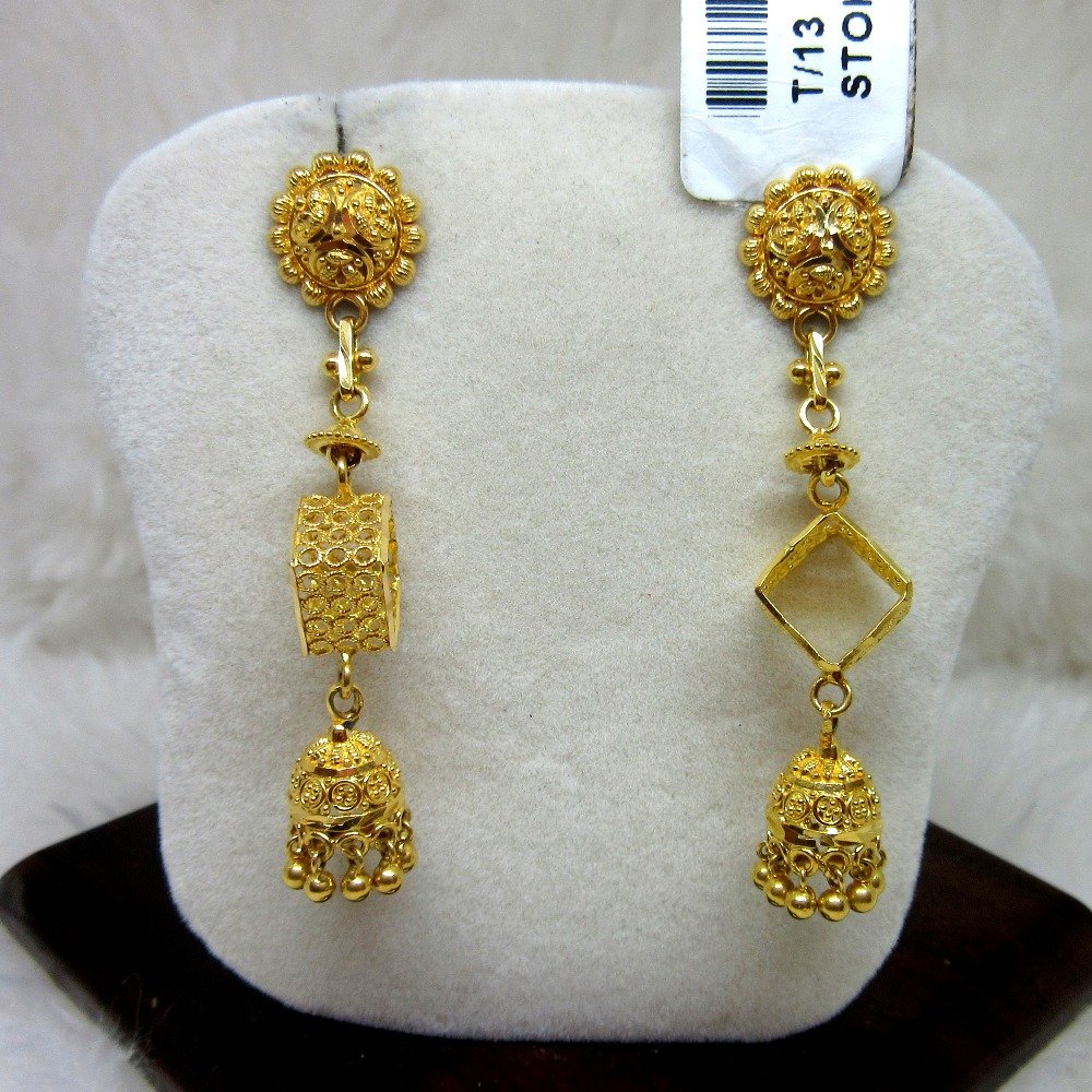 Gold Long Fancy Earring