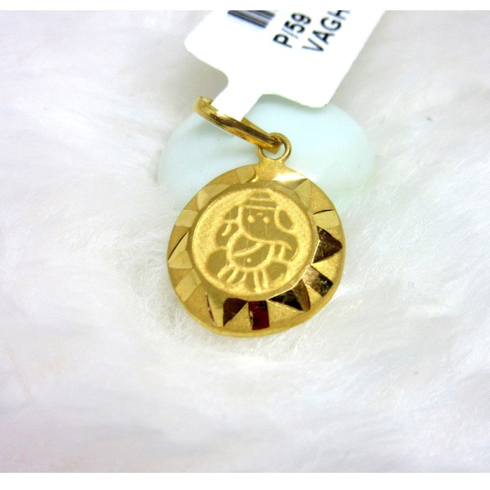 Gold Ganesha Pendent Round Shape