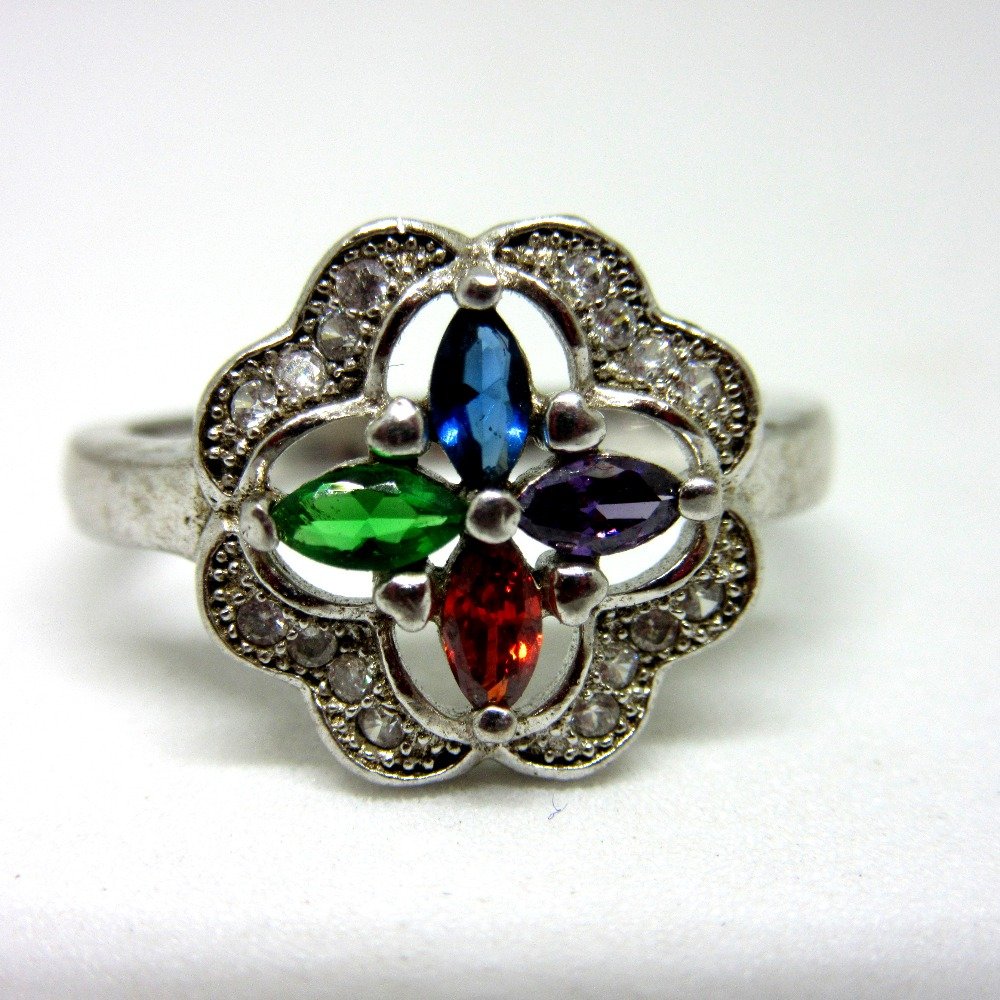 Silver 925 color stone ring sr925-180