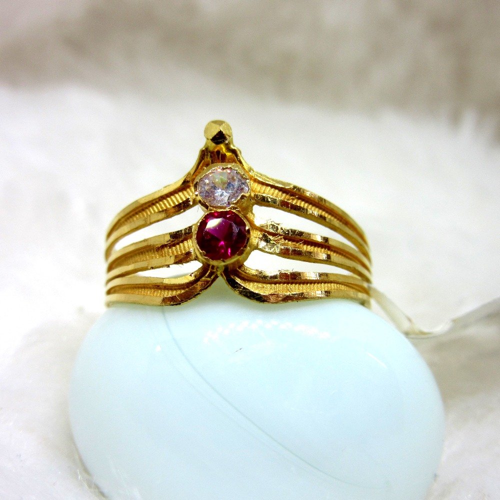 Gold 3 layer kiran ring