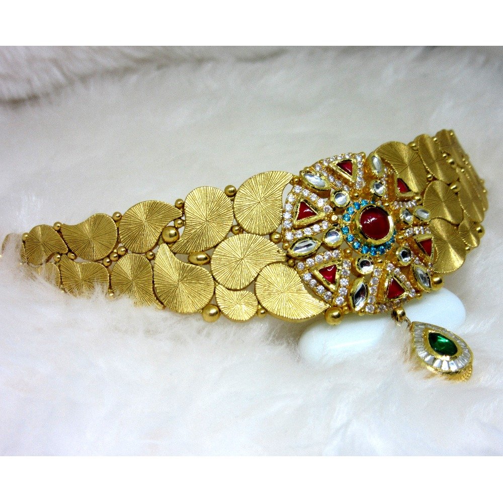 Gold hm916 antique designer jadtar set