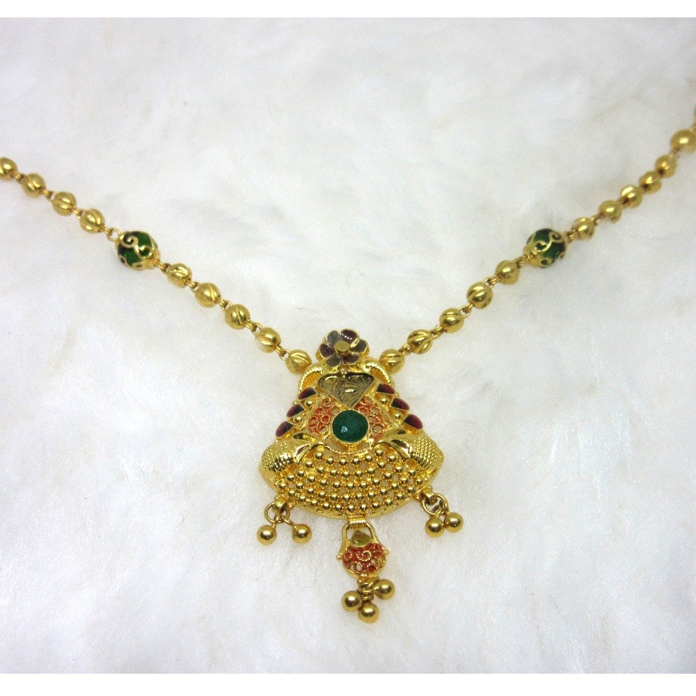 Gold HM916 Jadtar Necklace Set