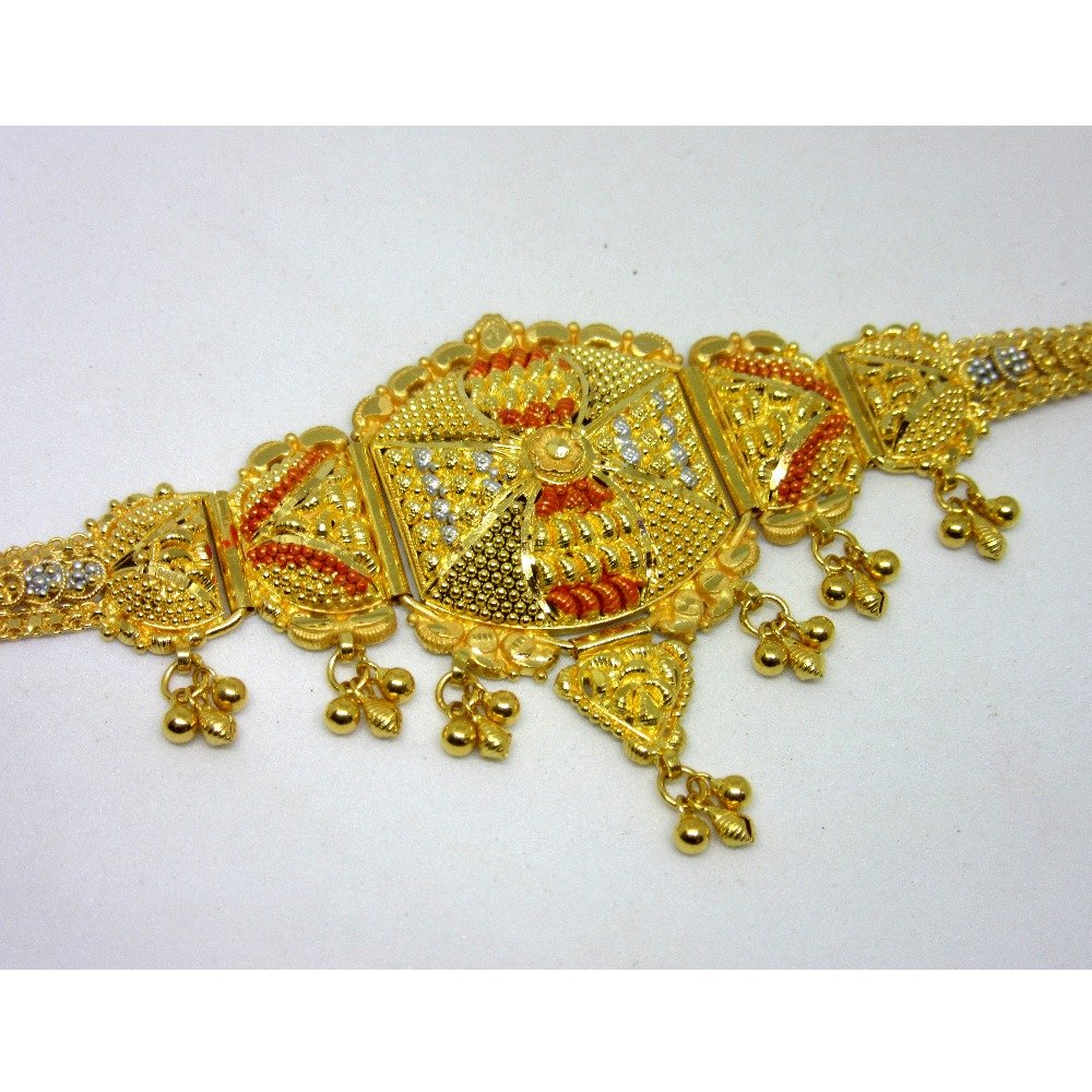 gold hallmark culcutti colorful bajubandh
