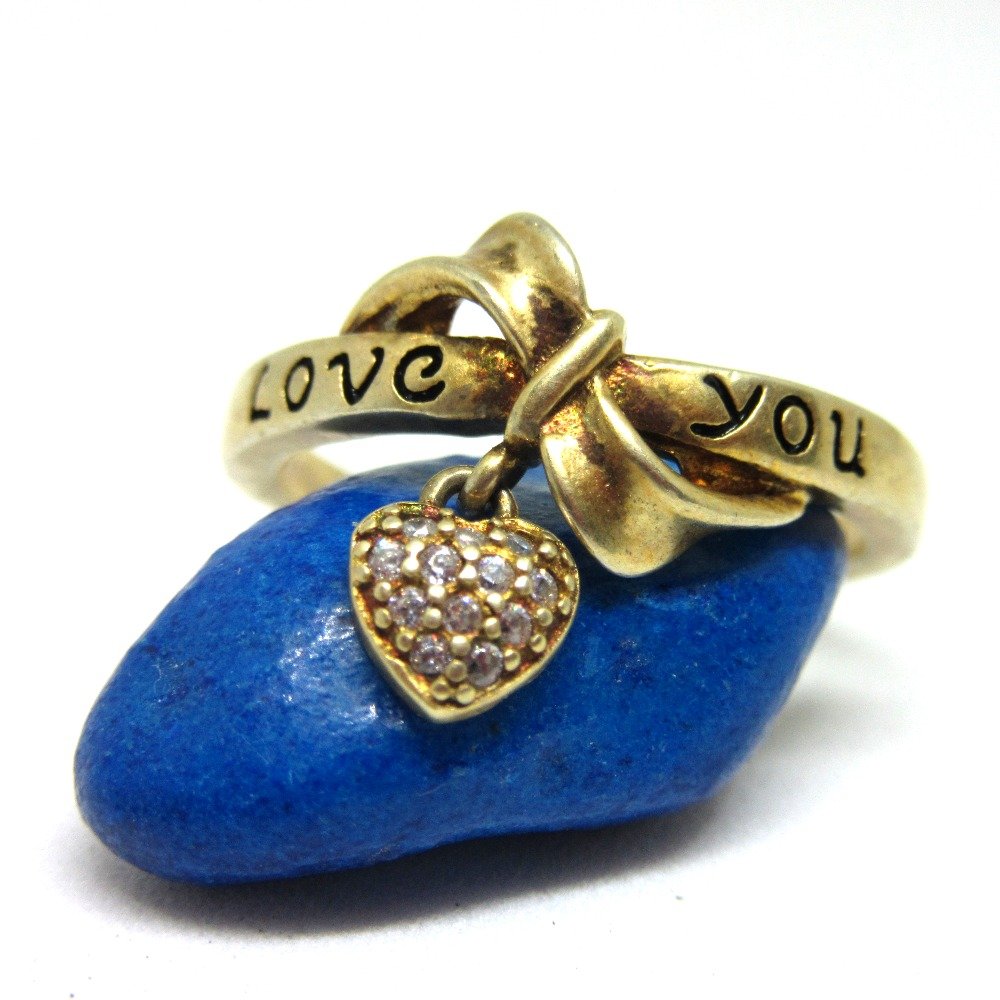 Silver 925 gold plated ring sr925-217