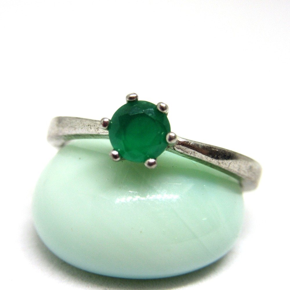 Silver 925 green stone ring sr925-87