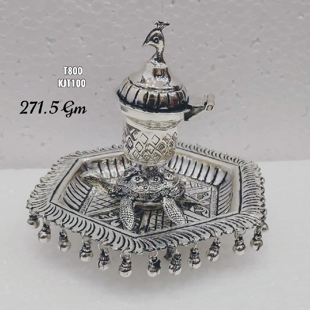 SILVER OXIDISED DESIGNER TURTLE KANKAVATI