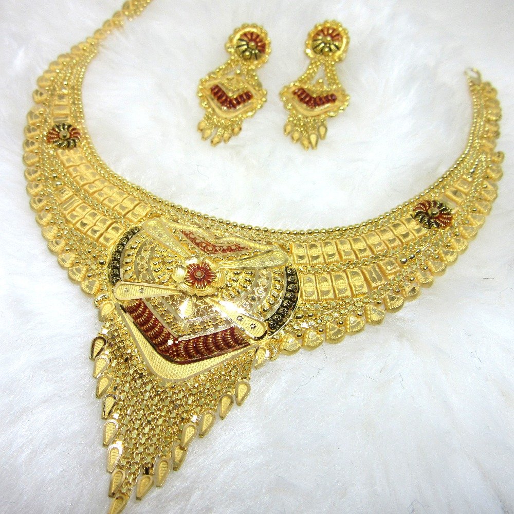 Simple Handmade Broad Yellow Gold hm916 Neckwear set