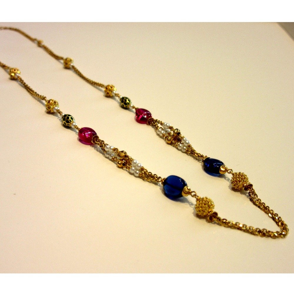 22k 916 hallmark antique colorful stone mala
