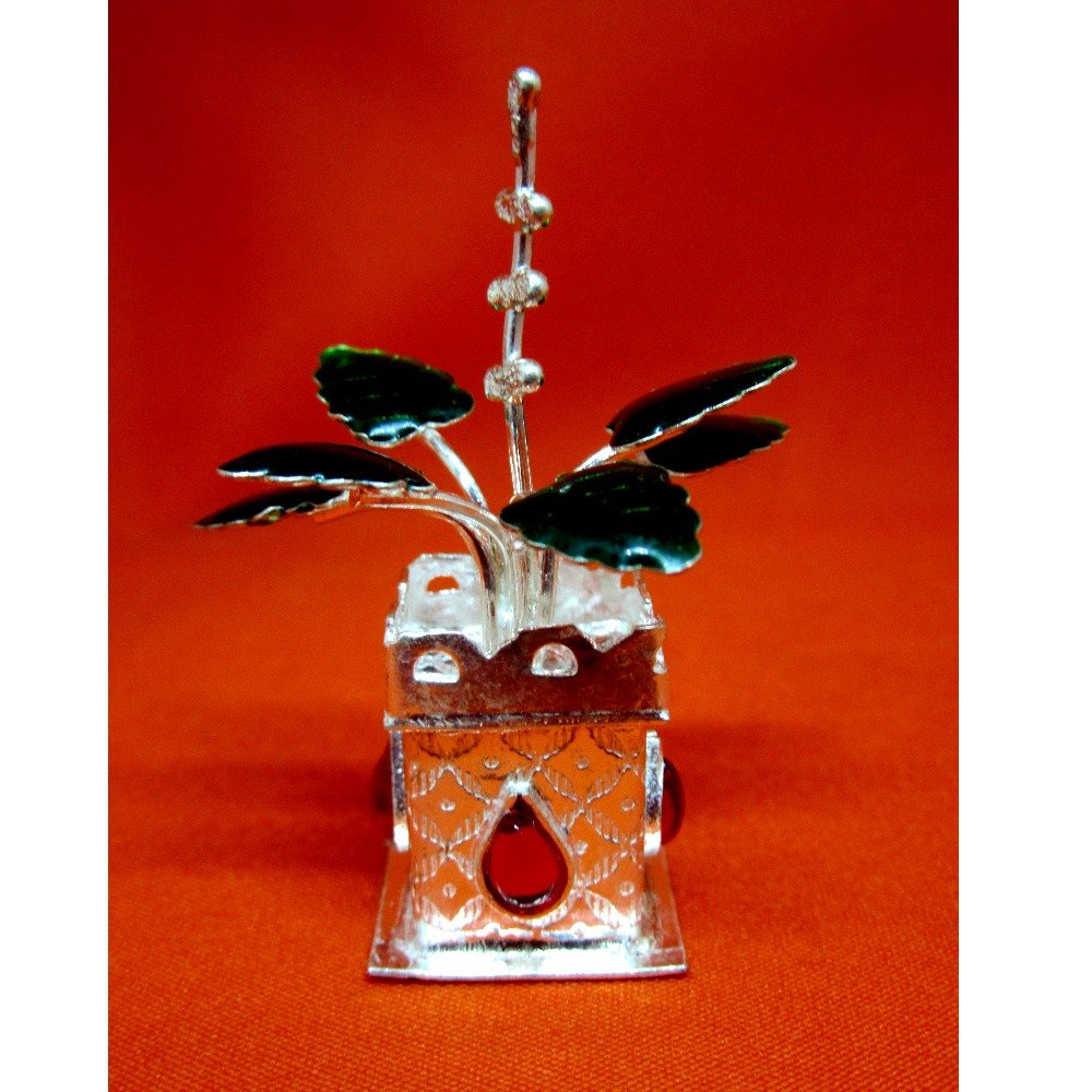 Silver tulshi kyara for pooja