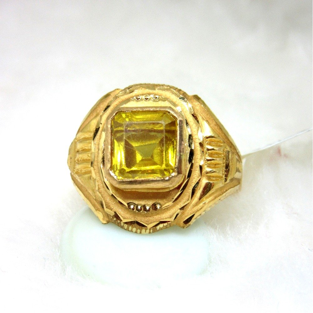 Gold pokhraj ring