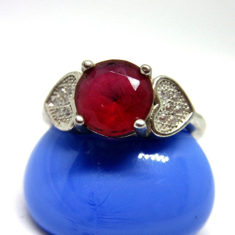 Silver 925 red stone ring sr925-172