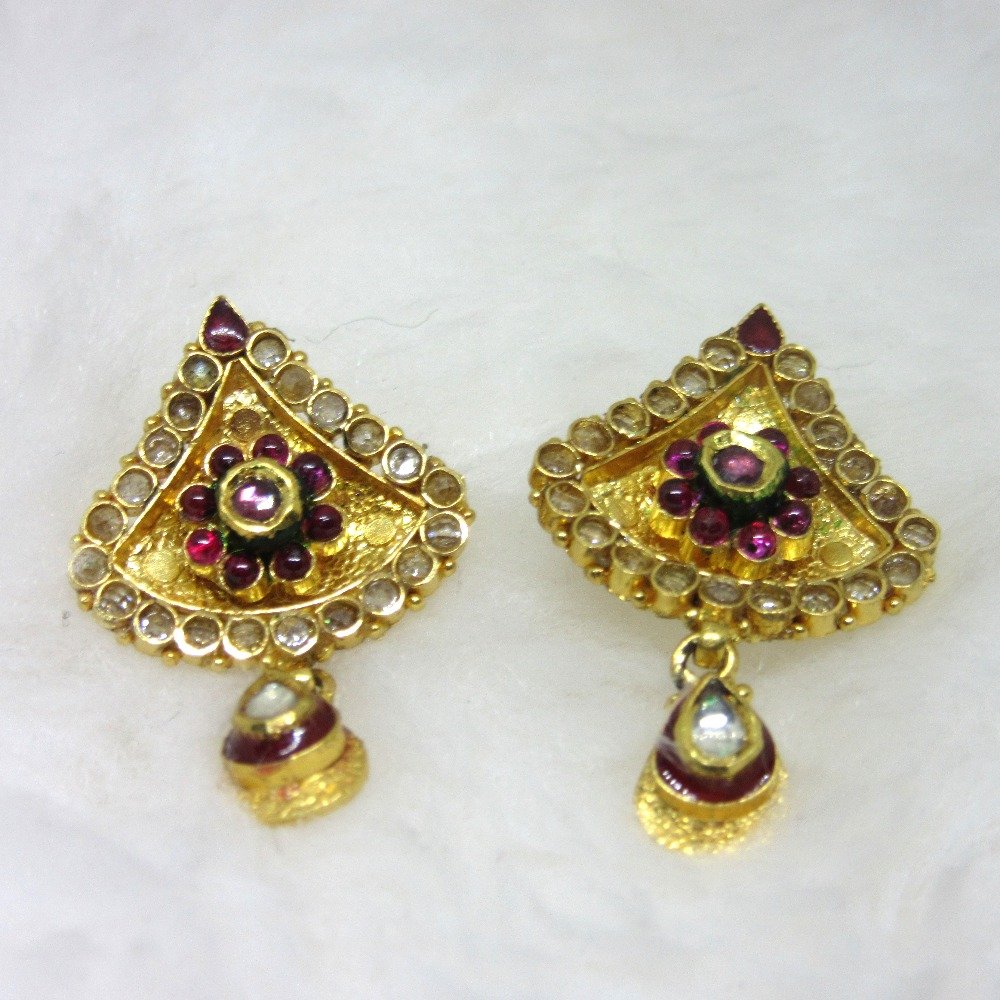 Gold hm916 jadtar necklace set