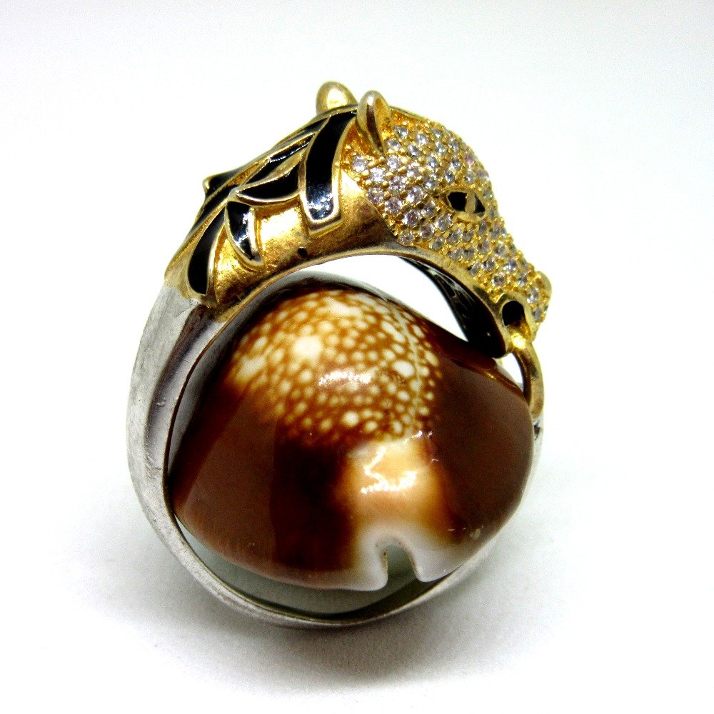 Silver 925 horse face gents ring sr925-245