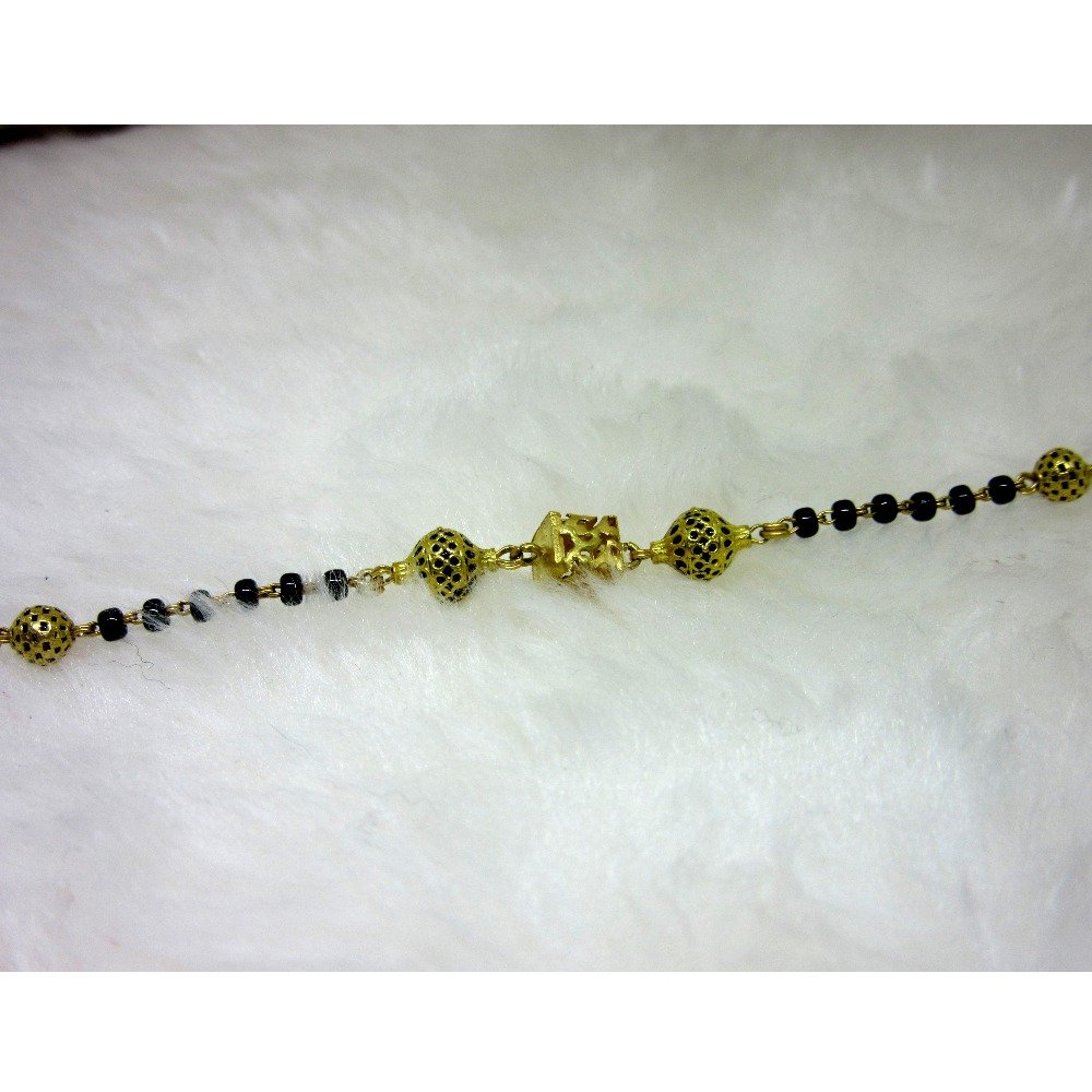 Gold Oxidized Ms Black Moti Ledies Bracelet