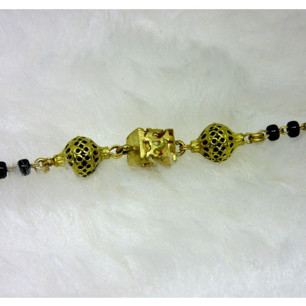 Gold Oxidized Ms Black Moti Ledies Bracelet