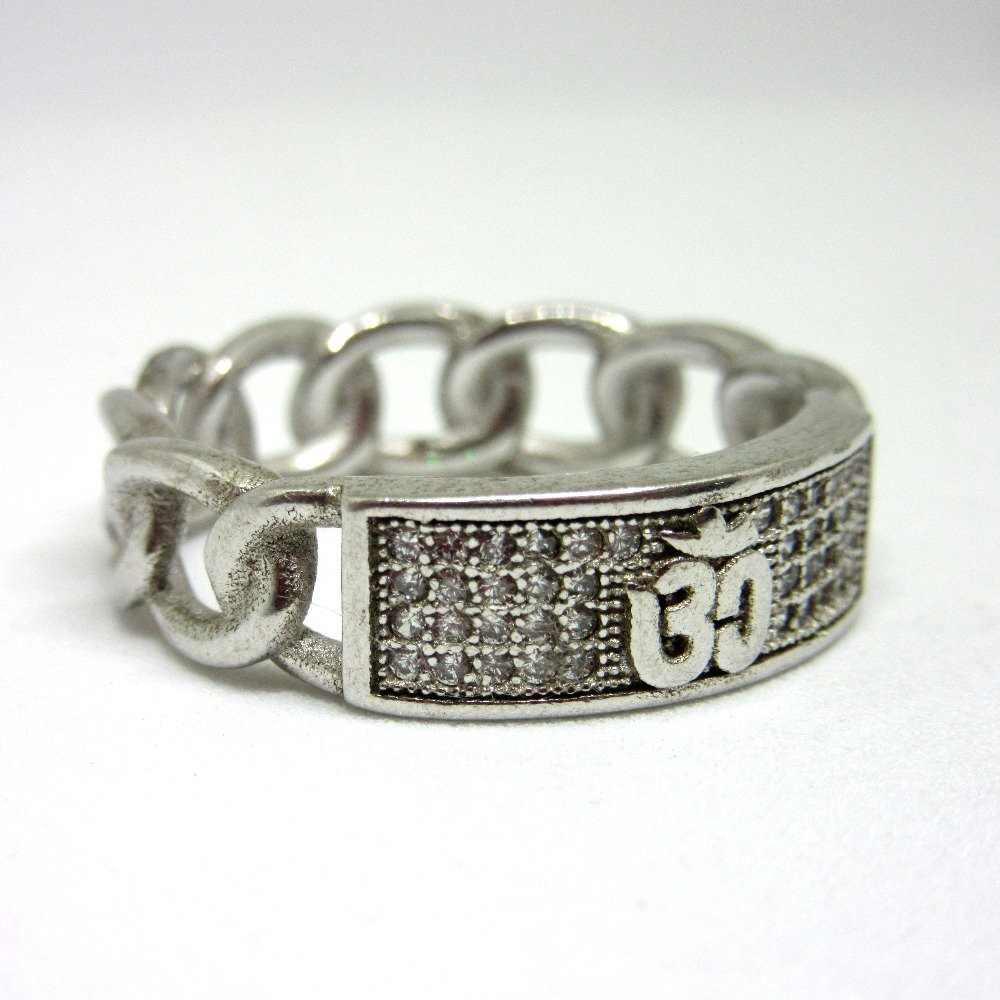 925 silver om logo ring sr925-210