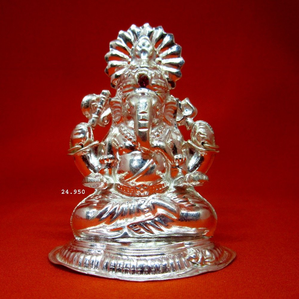 Silver Shree Ganesha Murti (Statue)
